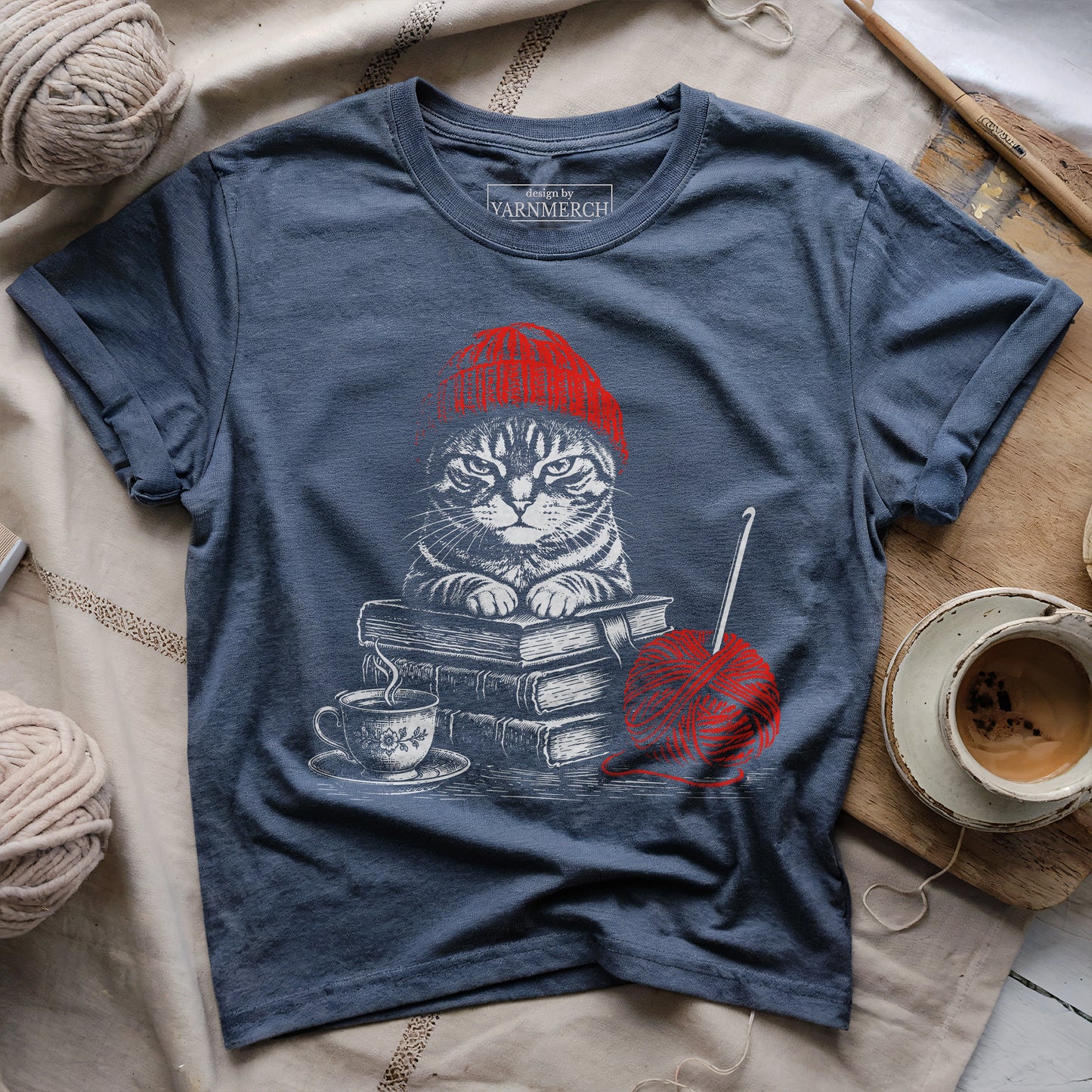 Black Cat & Tea T-shirt
