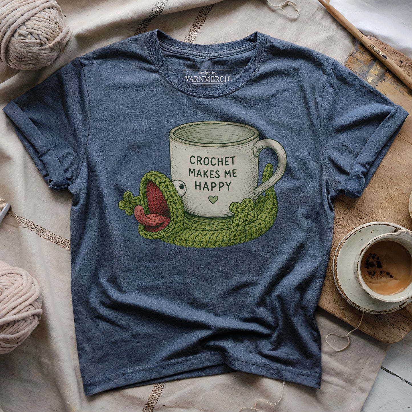 Crochet Makes Me Happy T-shirt