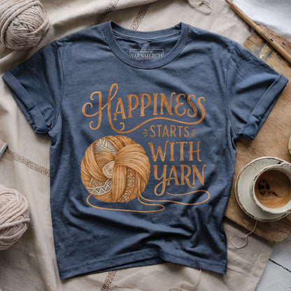 Happiness Starts With Yarn T-shirt