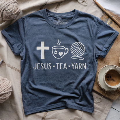 Jesus, Tea & Yarn T-shirt