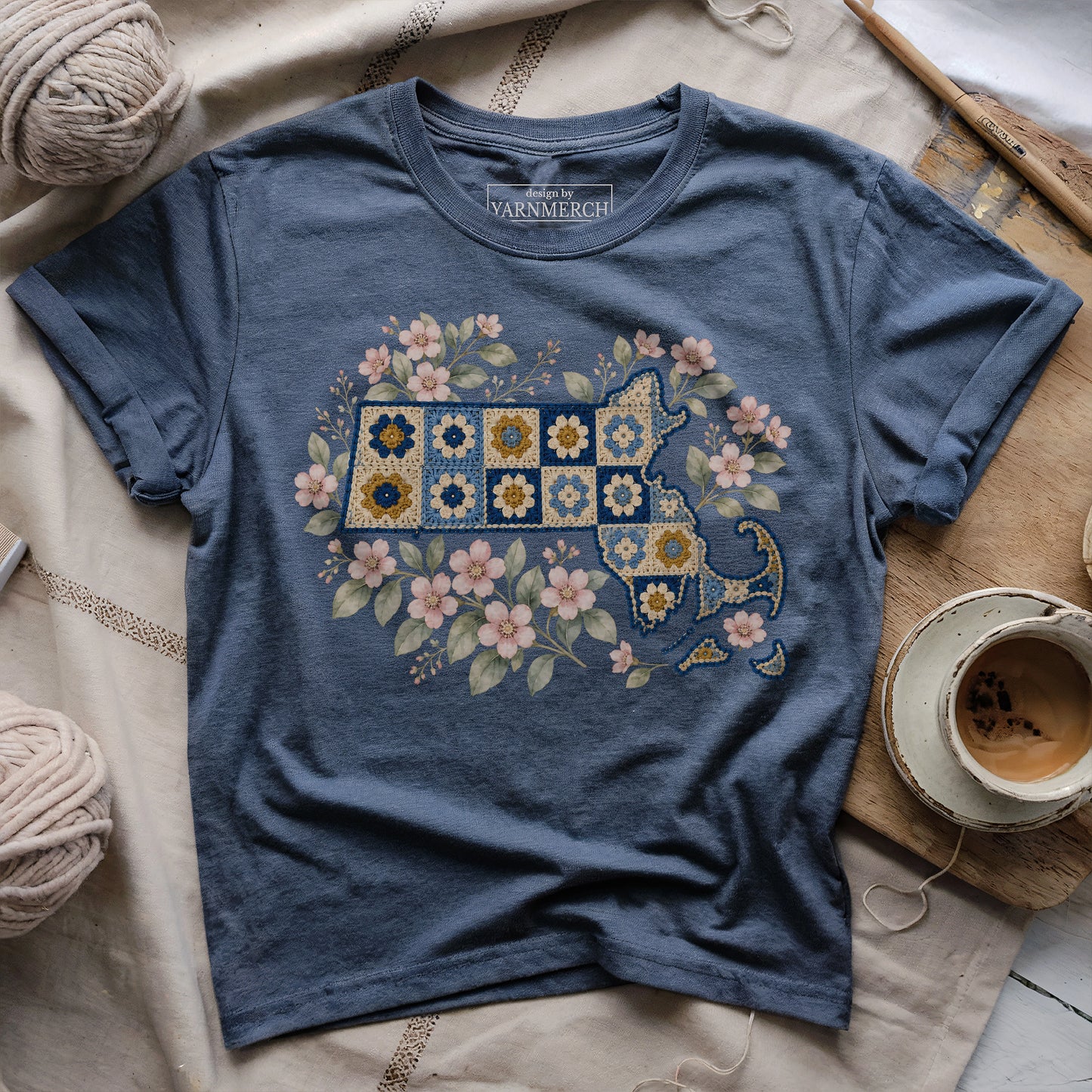 Massachusetts In Granny Squares T-shirt