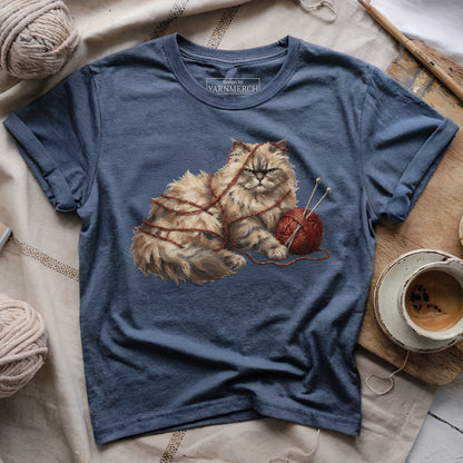 Tangled Cat Knitting T-shirt
