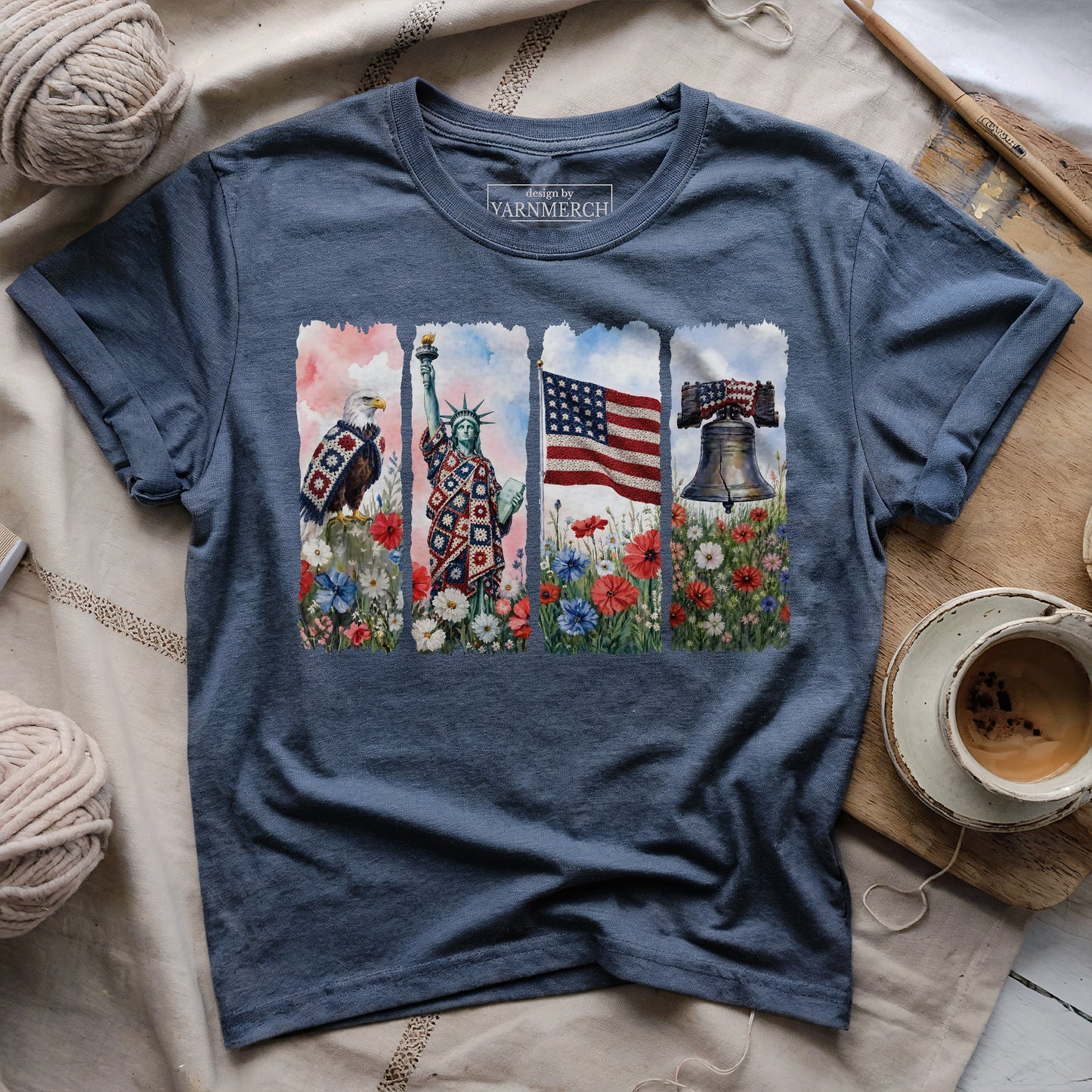 We Knit 1 Nation Under God T-shirt