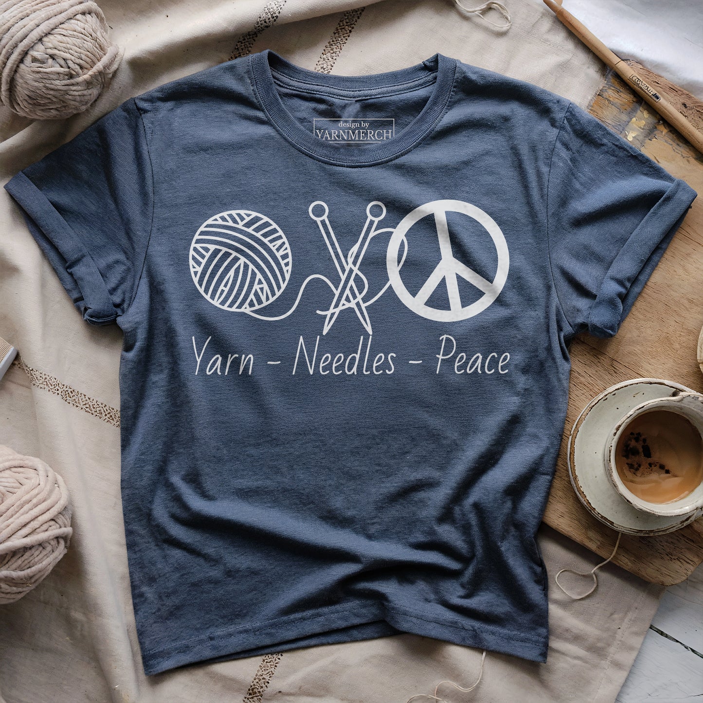 Yarn, Needle, Peace T-shirt