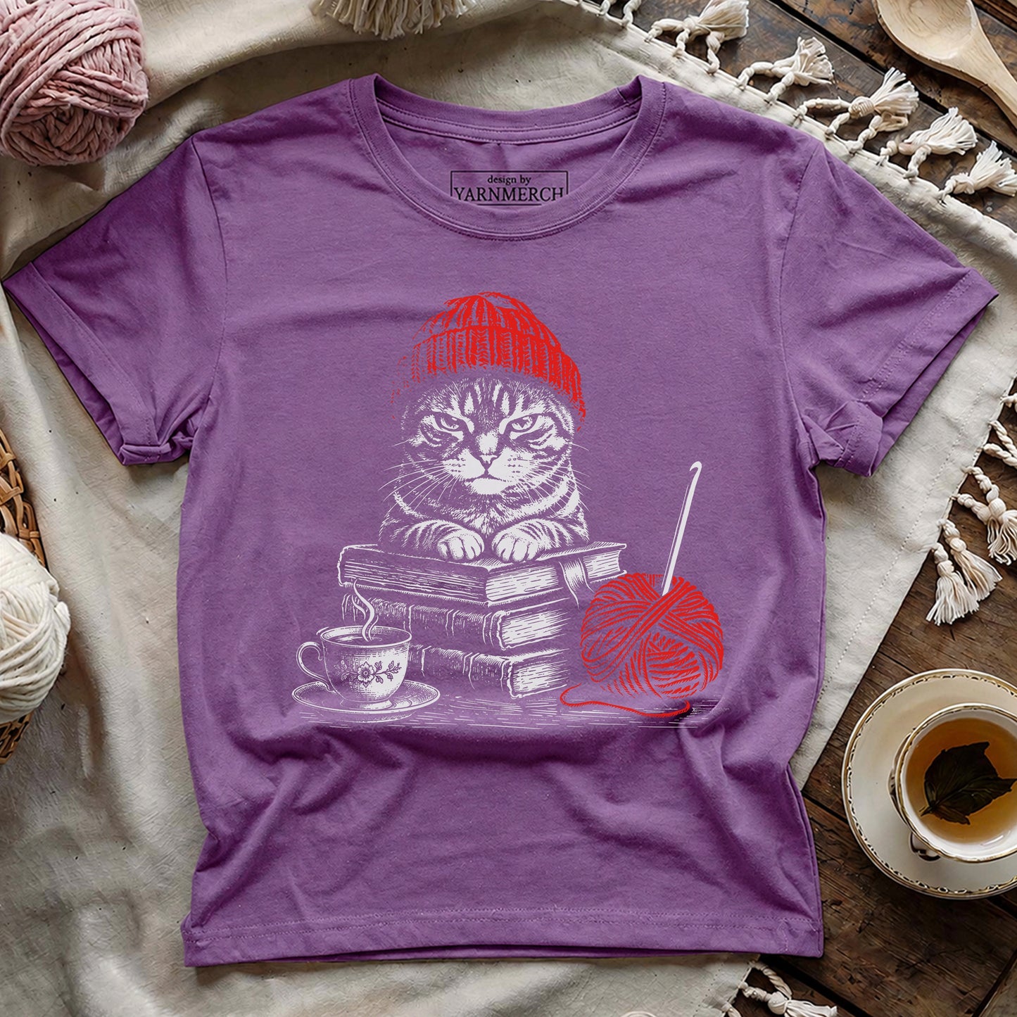 Black Cat & Tea T-shirt