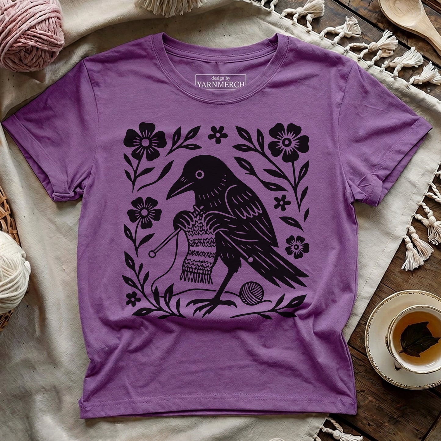 Crow Knitting T-shirt