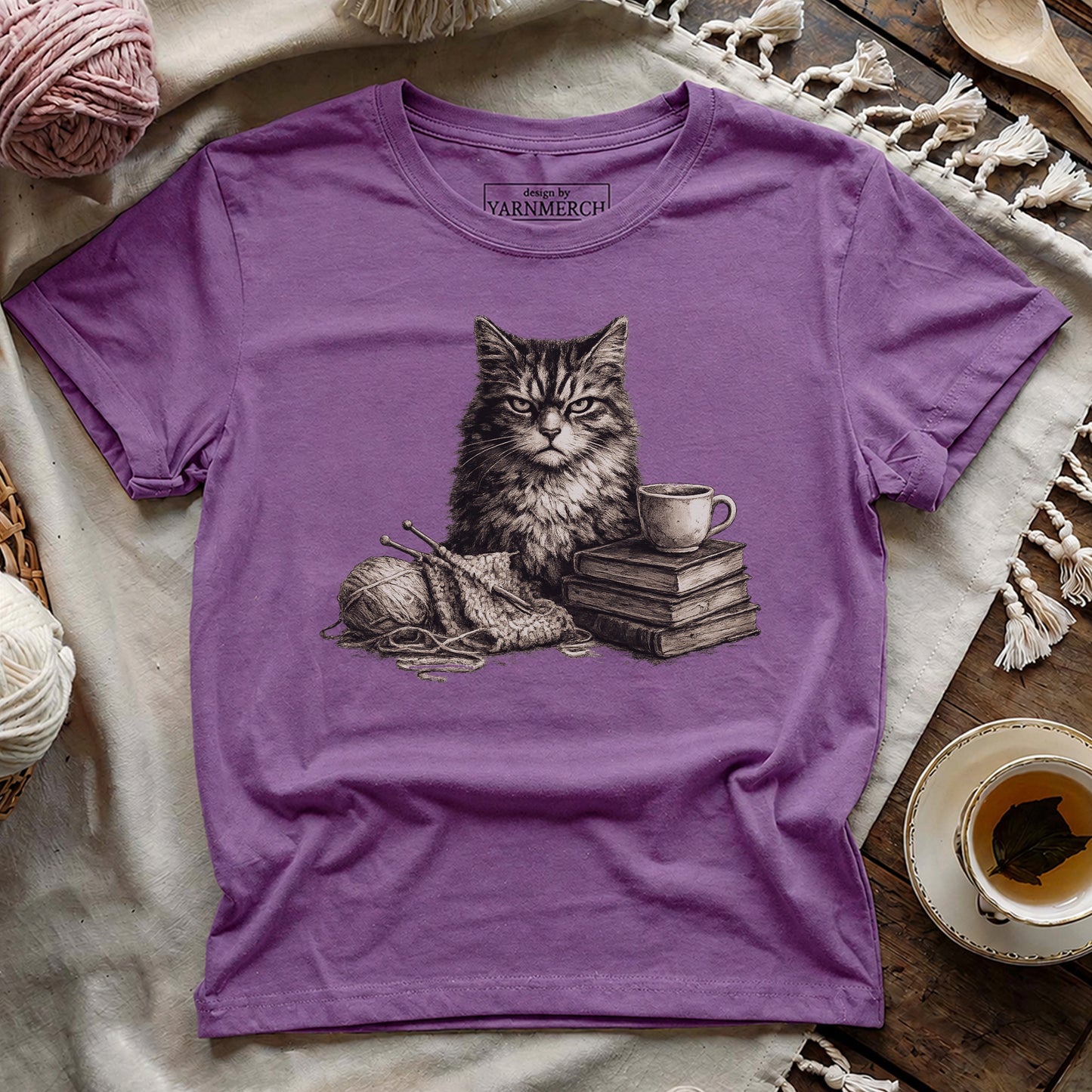 Grumpy Cat Knitting T-shirt