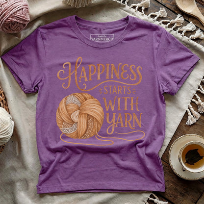 Happiness Starts With Yarn T-shirt