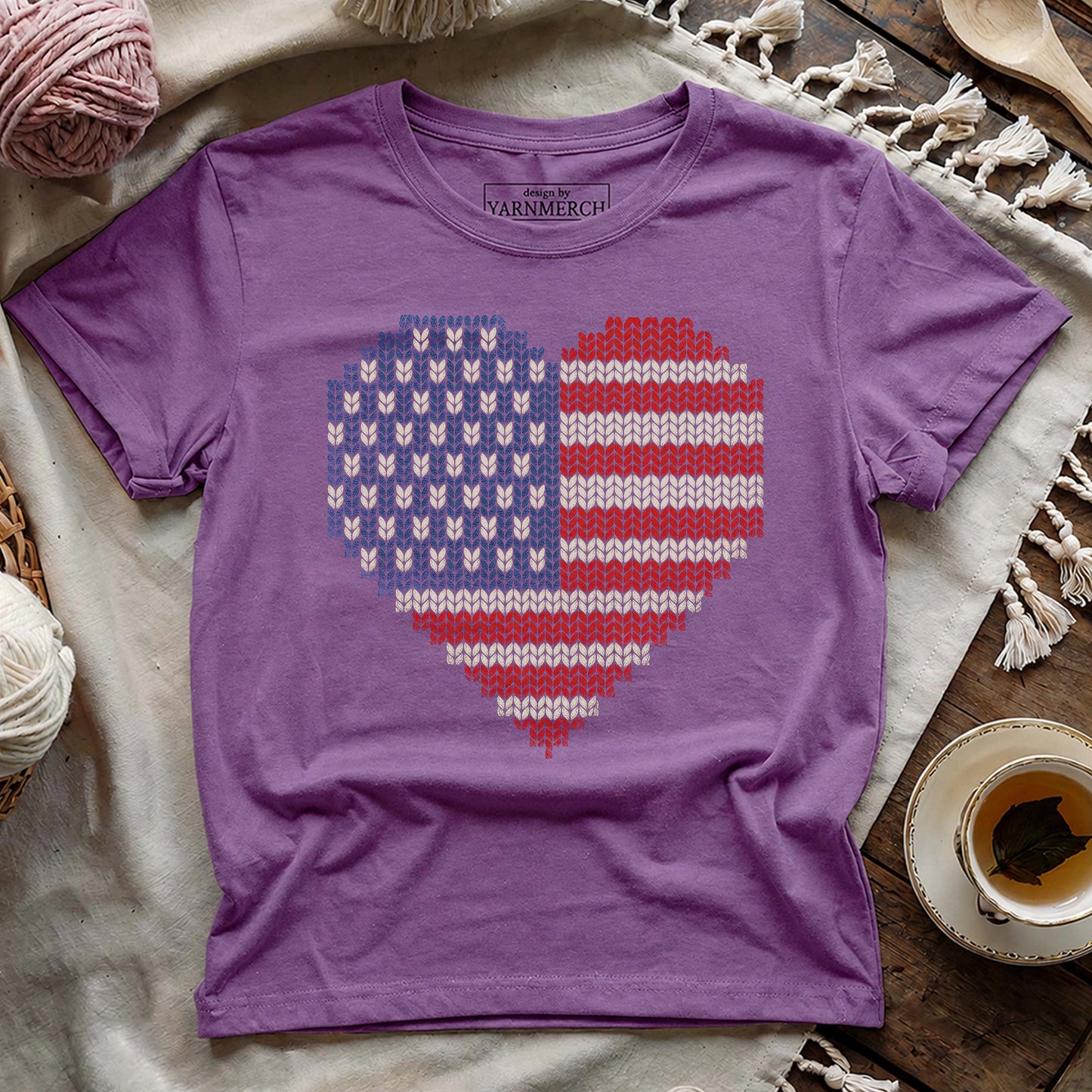 I Knit My Love For USA T-shirt