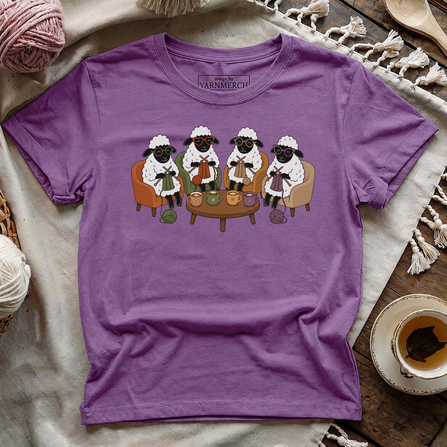 Knitting At The Cafe T-shirt