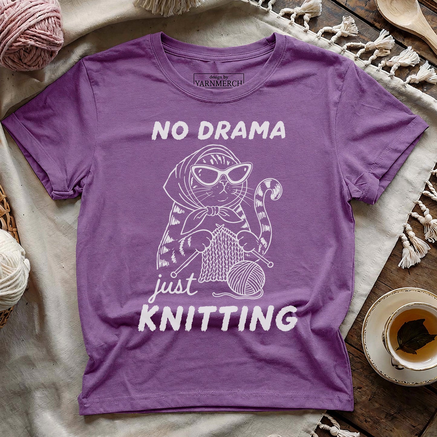 No Drama Just Knitting T-shirt