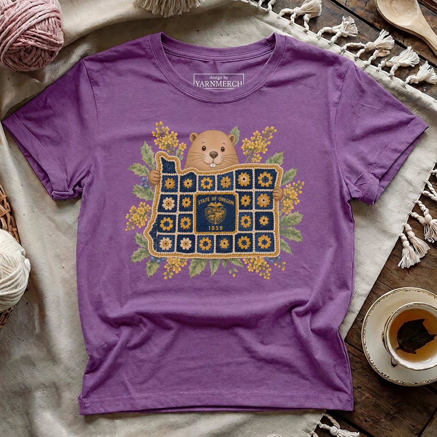 Oregon In Granny Square T-shirt