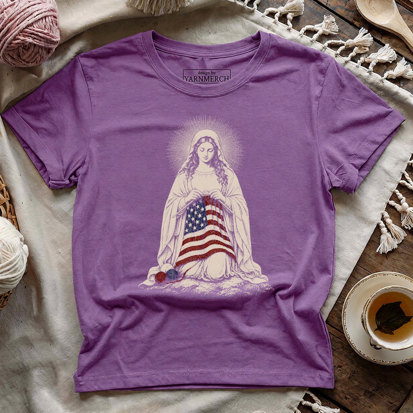 Praying And Knitting For USA T-shirt