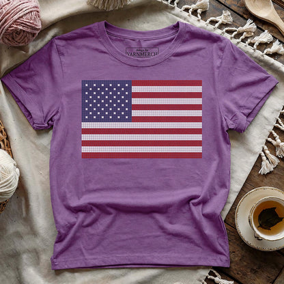 USA Flag Knitting Chart T-shirt