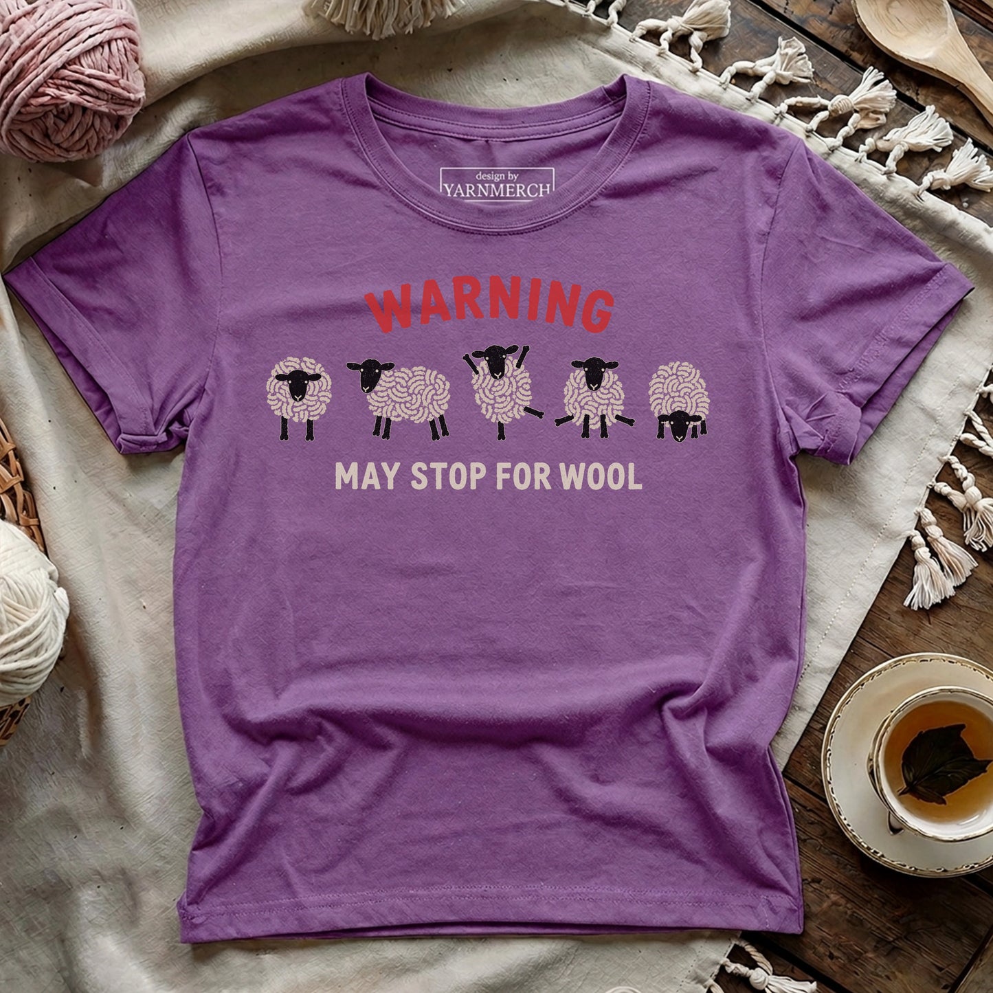 Warning: May Stop For Yarn T-shirt