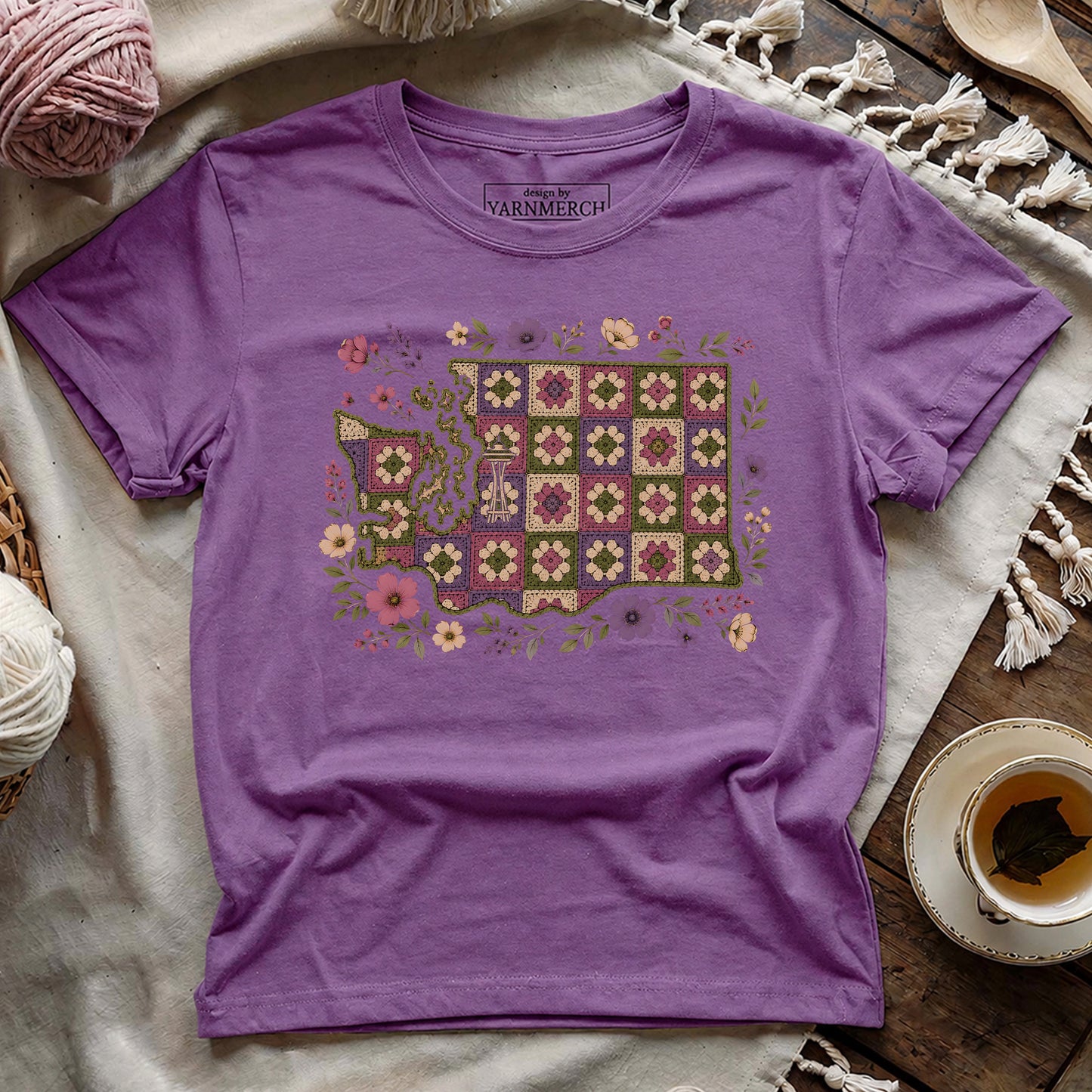 Washington In Granny Square T-shirt