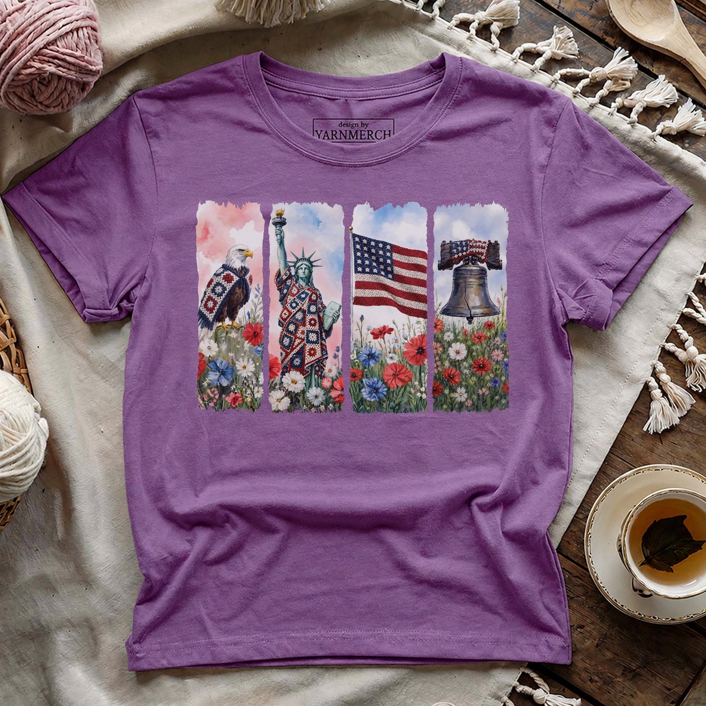 We Knit 1 Nation Under God T-shirt