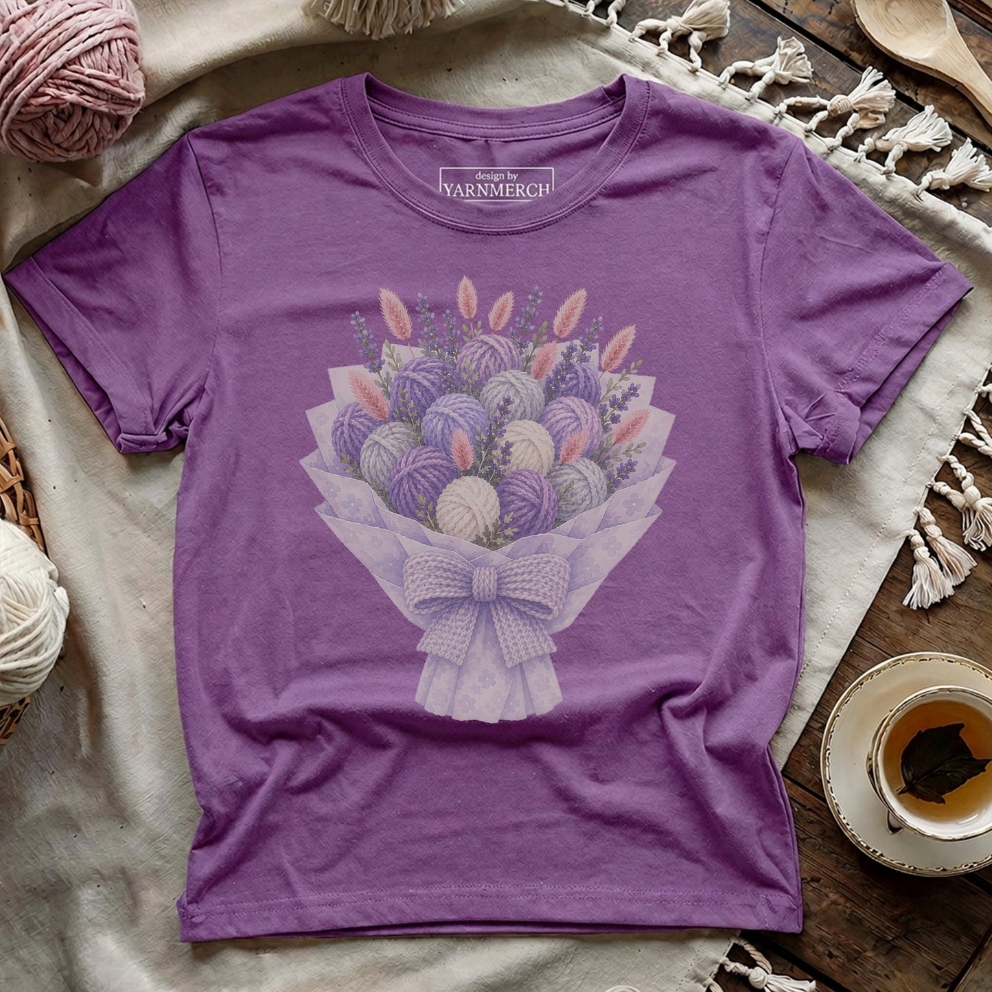 Yarn Purple Bouquet T-shirt