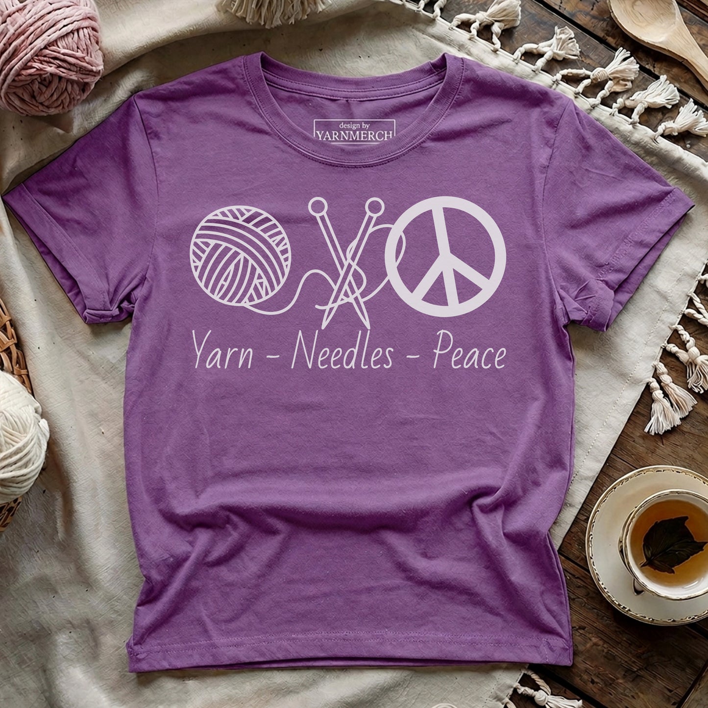 Yarn, Needle, Peace T-shirt