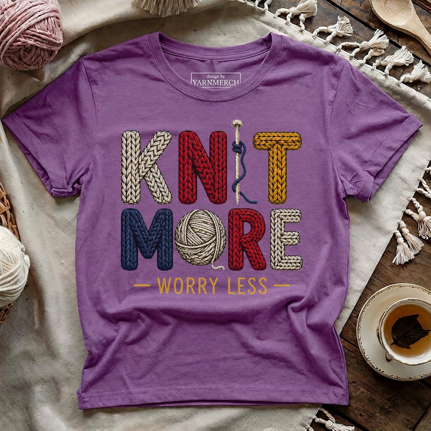 Knit More Worry Less T-shirt