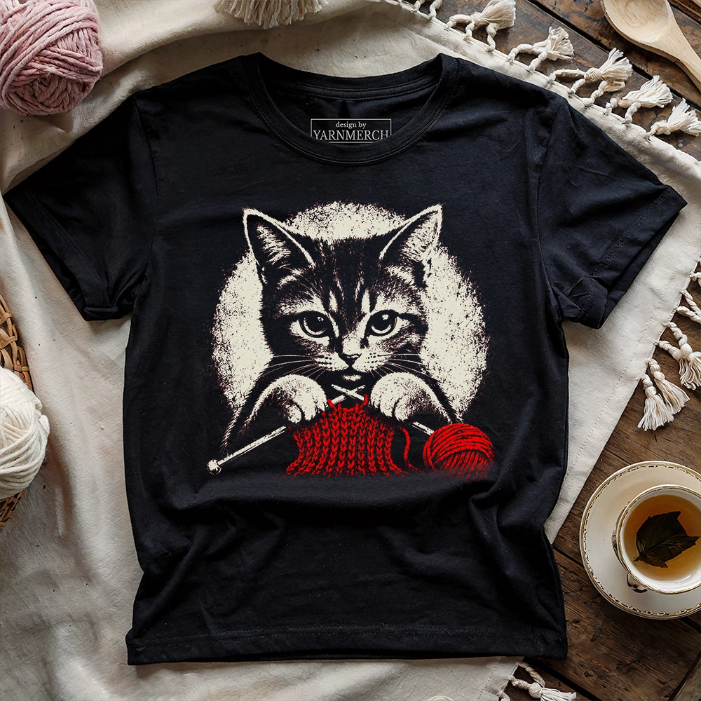Kitty Knitting T-shirt