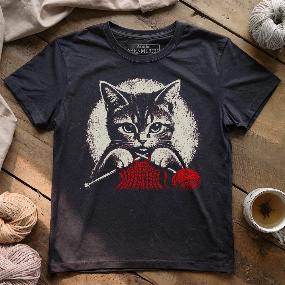 Kitty Knitting T-shirt