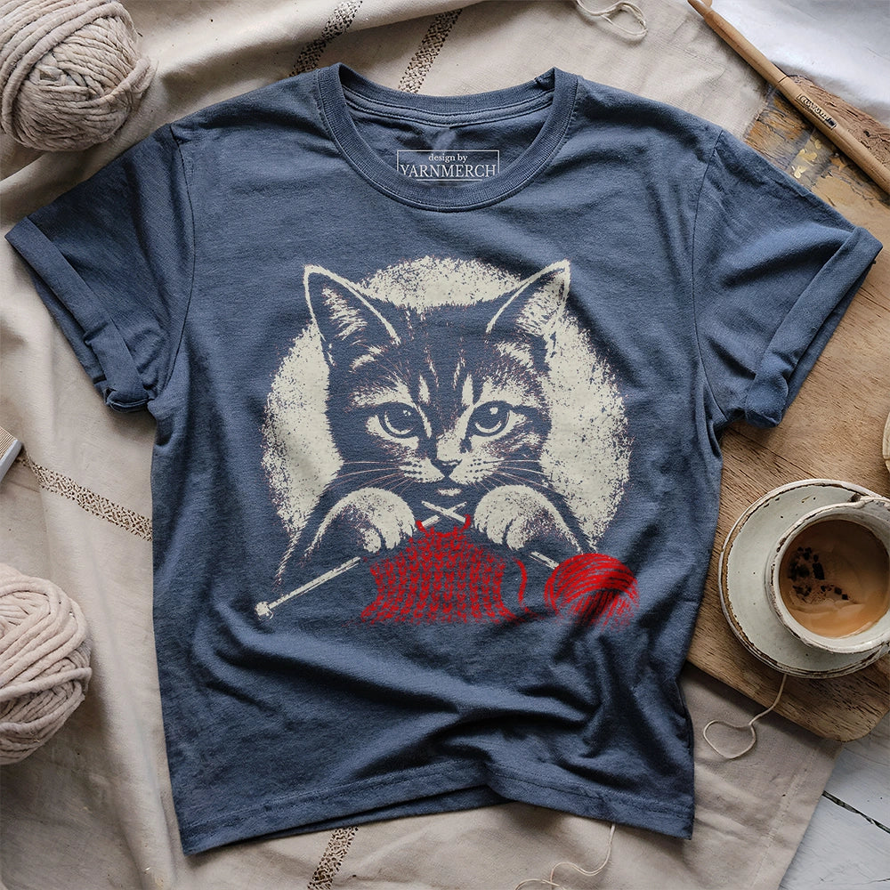 Kitty Knitting T-shirt