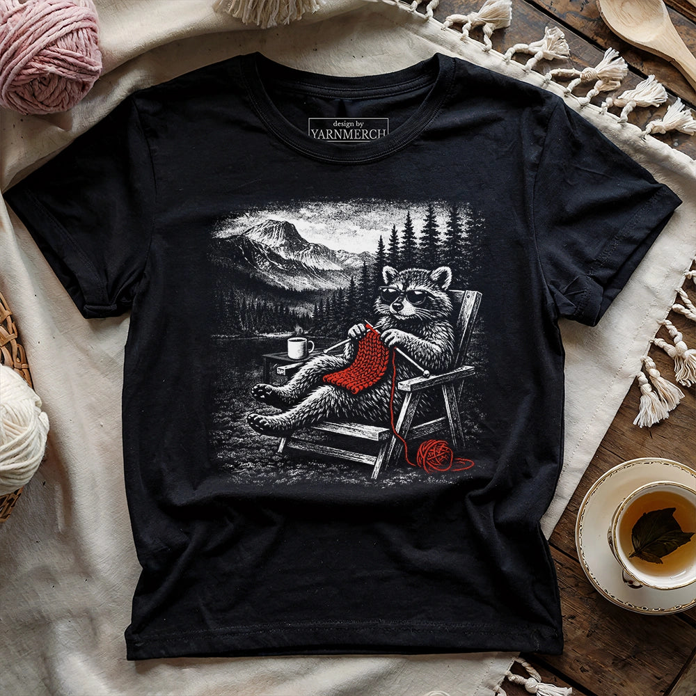 Knitting Retreat Racoon T-shirt