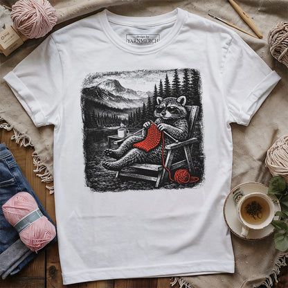 Knitting Retreat Racoon T-shirt