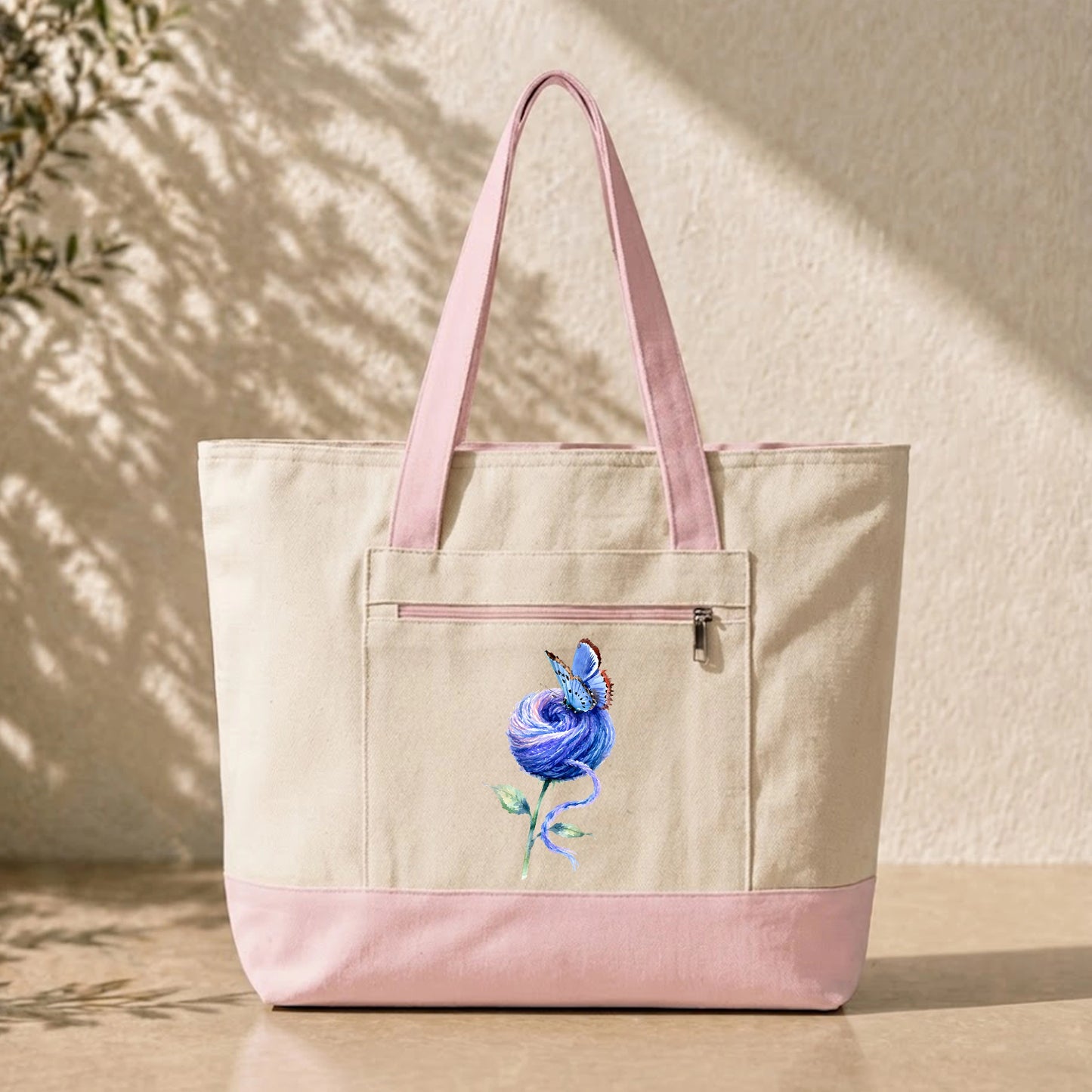 Floral Butterfly Tote Bag