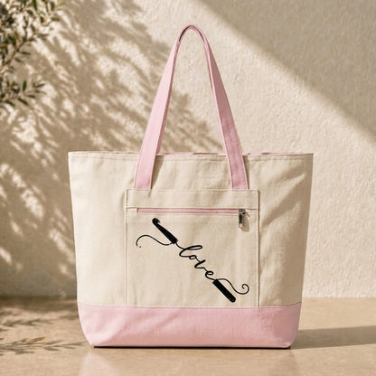 Love Crochet Tote Bag