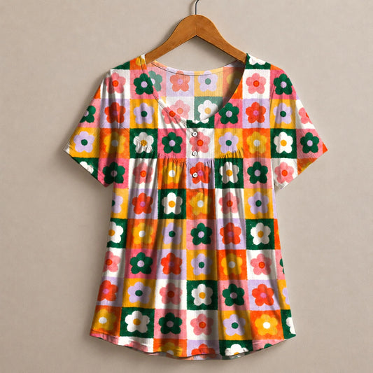 Colorful Granny Squares Blouse