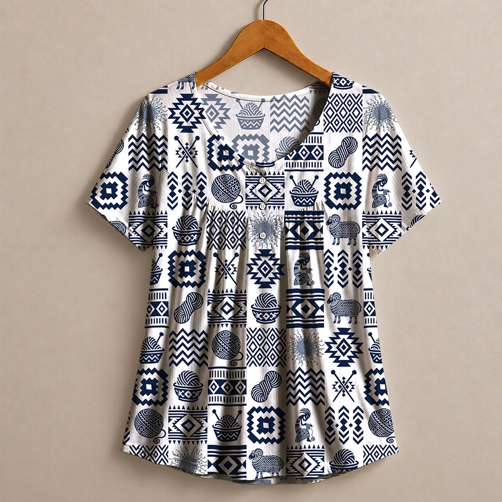 Nordic Yarn Tapestry Blouse