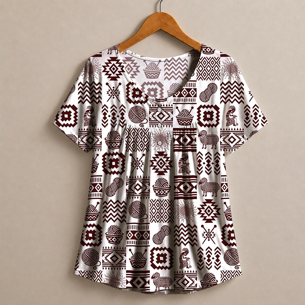 Nordic Yarn Tapestry Blouse