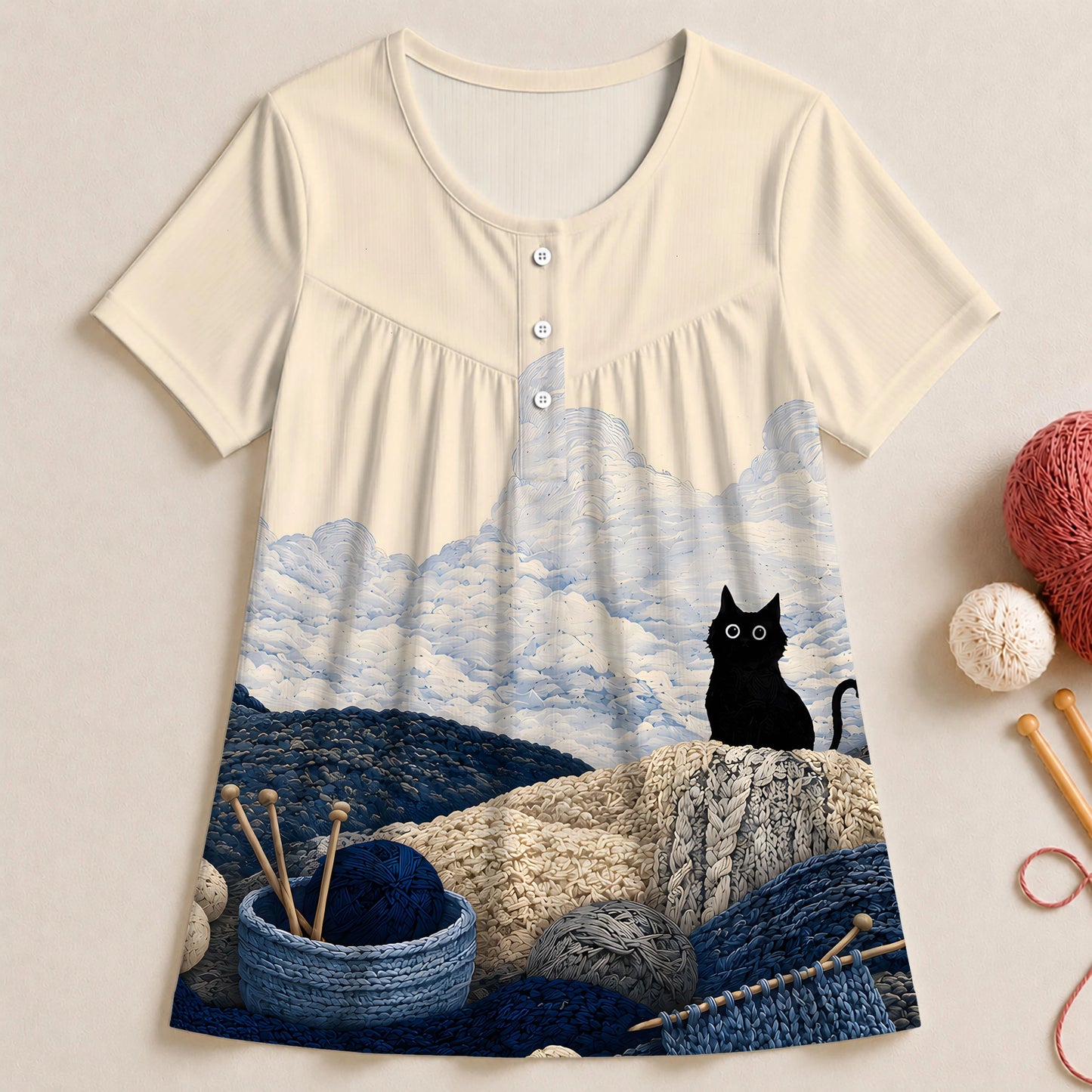 Cat On A Yarn Hill Blouse