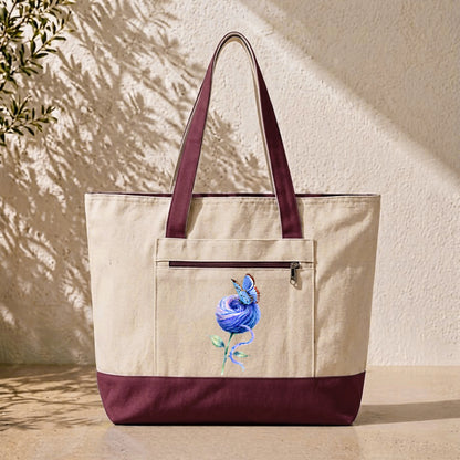Floral Butterfly Tote Bag