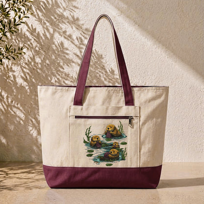 Otter Family Tote Bag