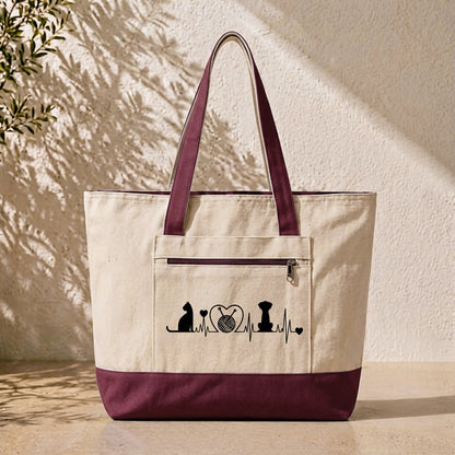Pets & Knit Tote Bag