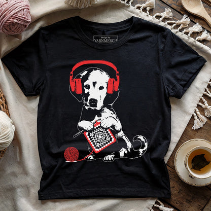 Music x Crocheting Dog T-shirt