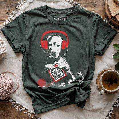 Music x Crocheting Dog T-shirt