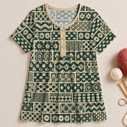 Stitched Mosaic Blouse