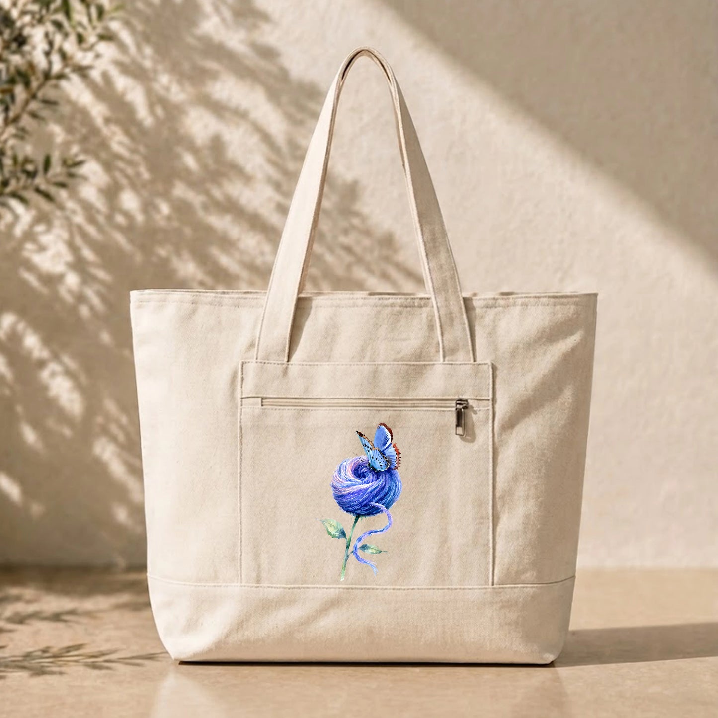 Floral Butterfly Tote Bag