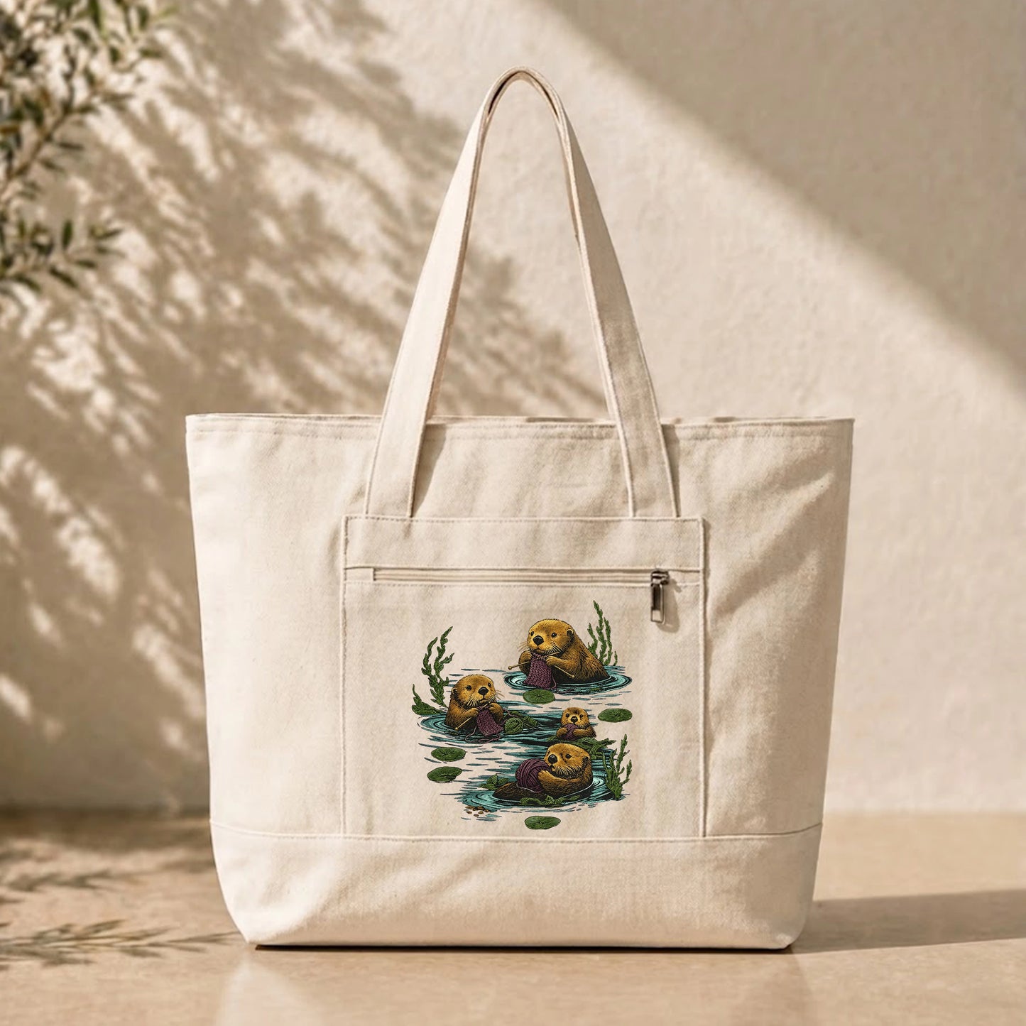 Otter Family Tote Bag
