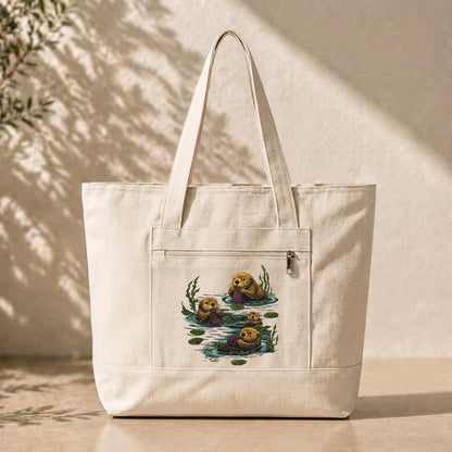 Otter Family Tote Bag