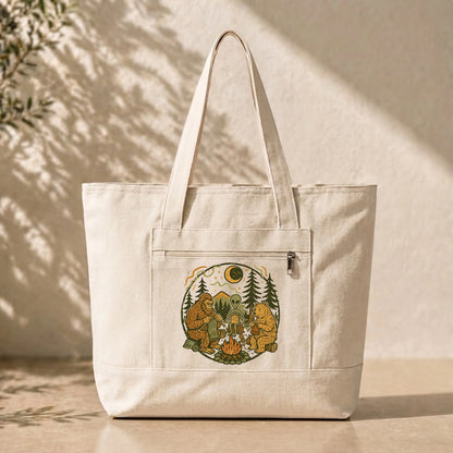 Campfire Knitting Friends Tote