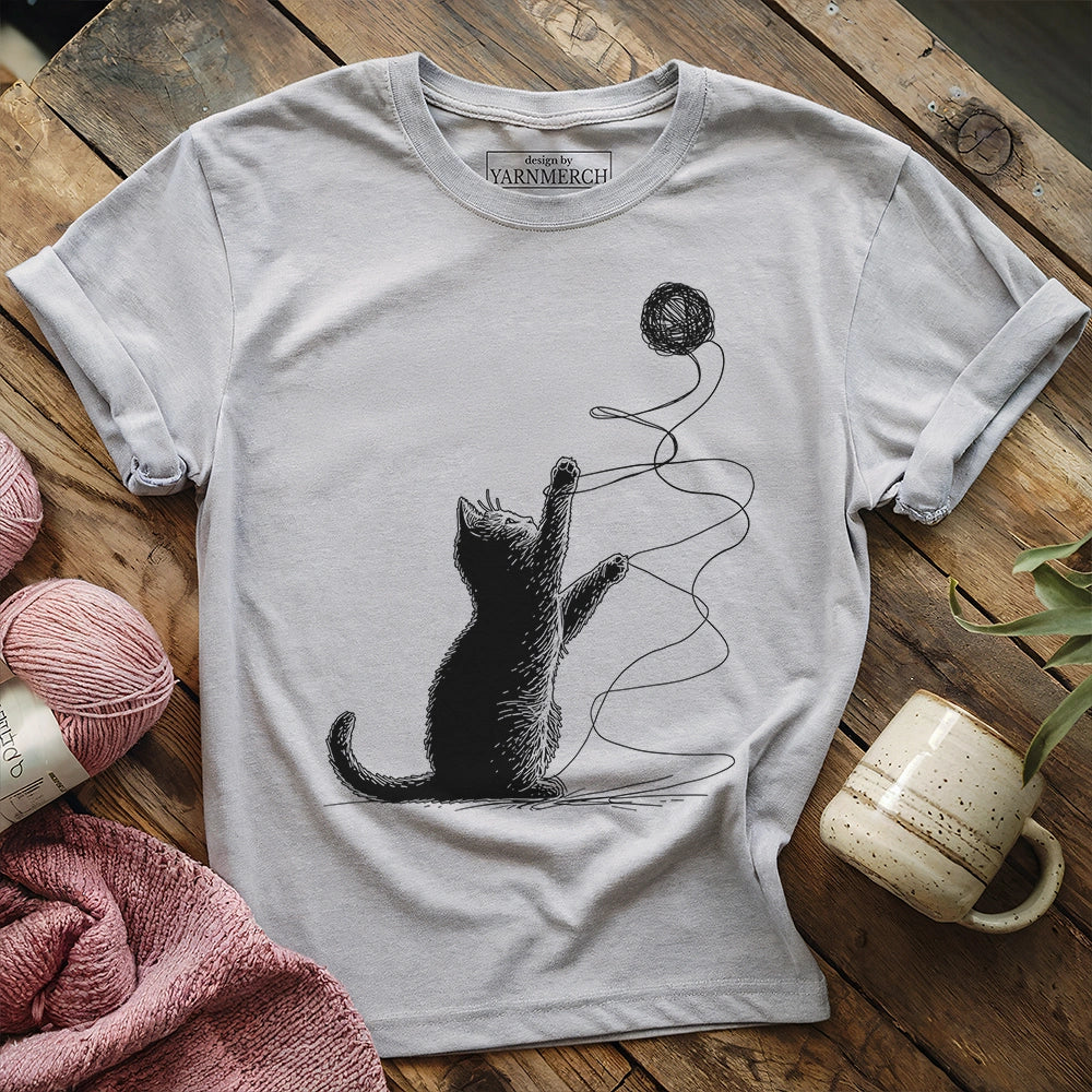 Naughty Cat And Yarn T-shirt
