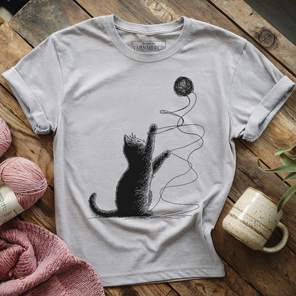 Naughty Cat And Yarn T-shirt