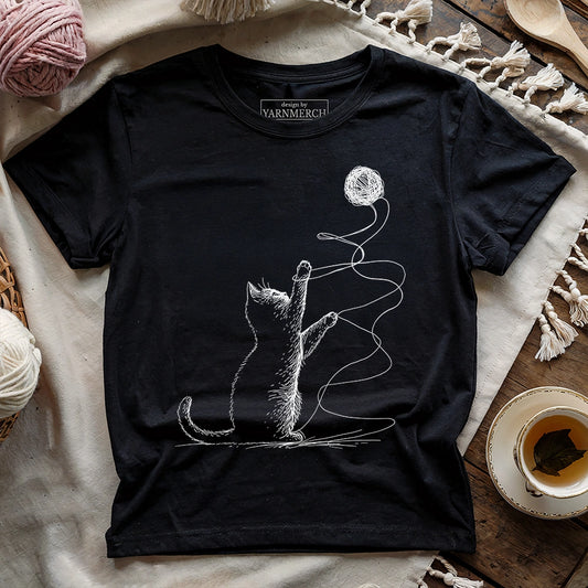 Naughty Cat And Yarn T-shirt