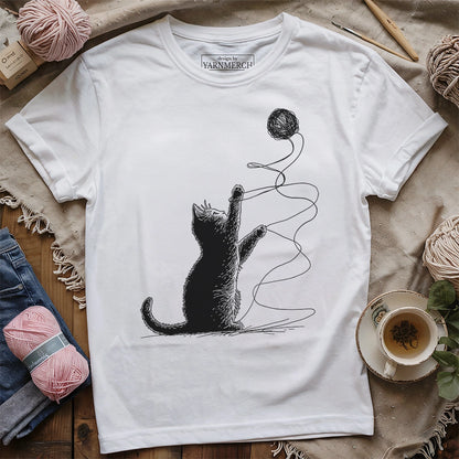 Naughty Cat And Yarn T-shirt