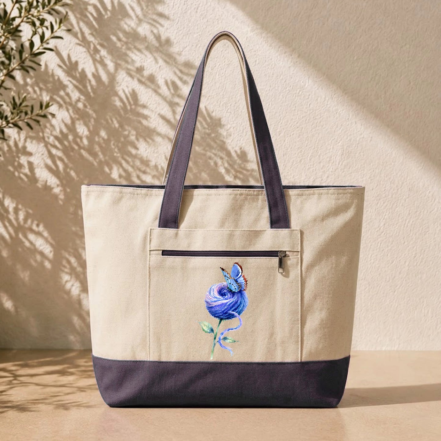 Floral Butterfly Tote Bag